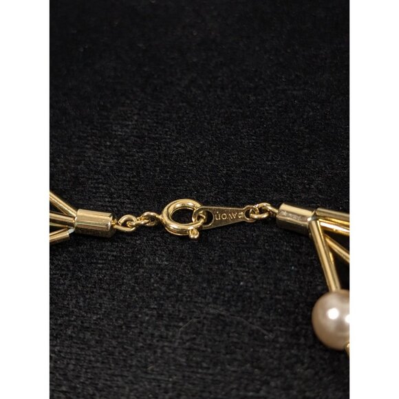Vintage Avon Cashmere Necklace Four Strand Faux Pearl Gray Champagne 16.5 in - Picture 6 of 10